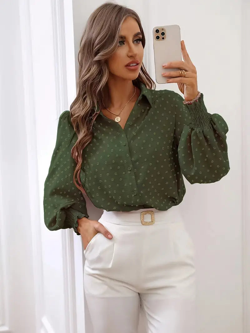 Domenica® | Elegant Blouse With Gathered Cuff Sleeves
