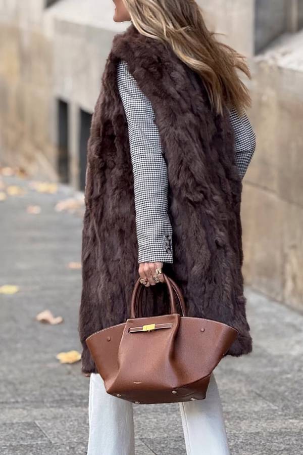 Diana® | 3/4 Chocolate Fur Vest