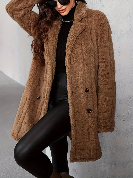 Catherine® | Soft solid color thermal coat with long sleeves