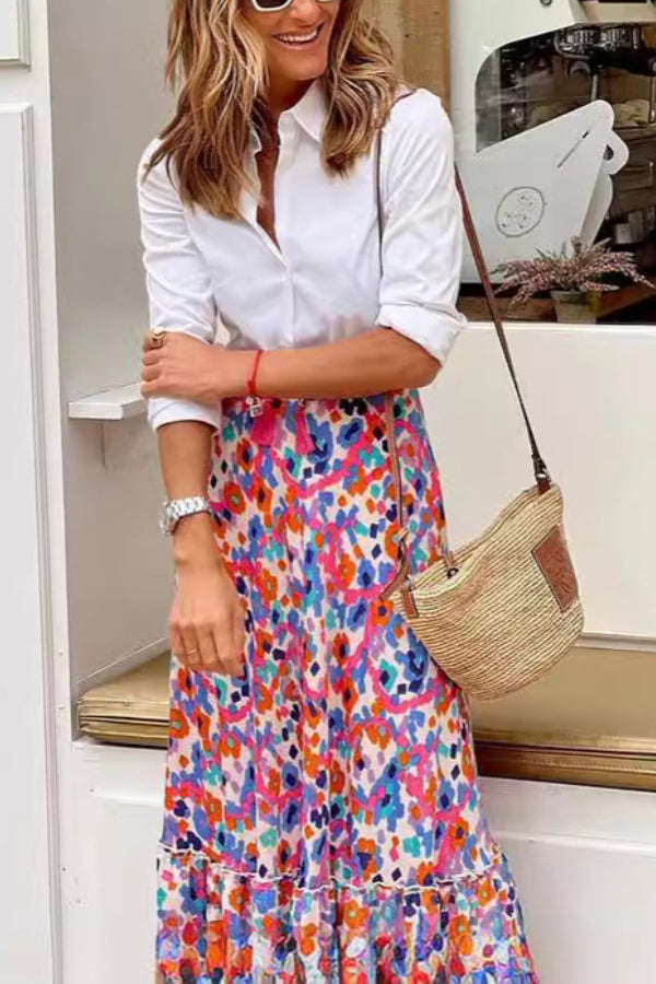 Antonia® | Printed skirt with ruffle hem