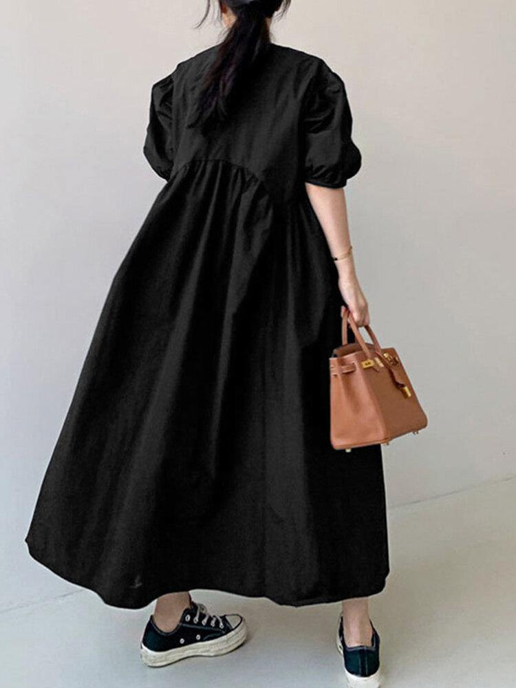 Elida® | Loose Dress With Puff Sleeves