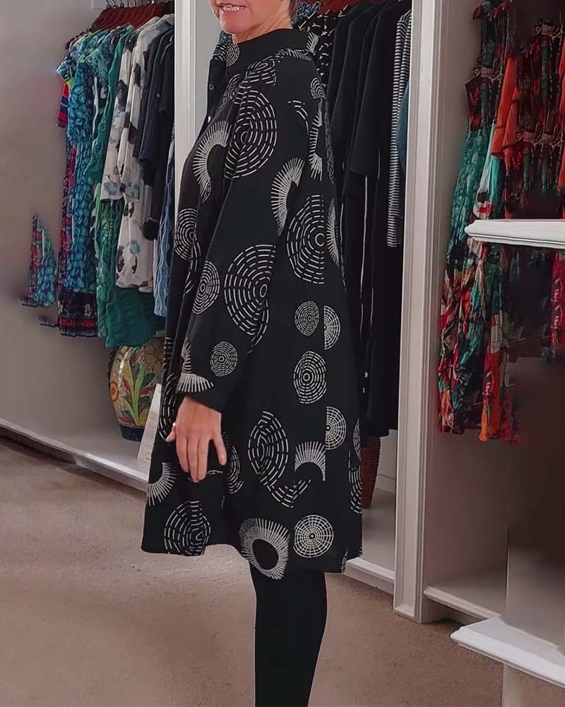 Berta | Casual dress with geometric print