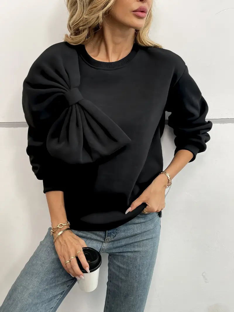 Blythe® | Oversized cotton sweater with bow