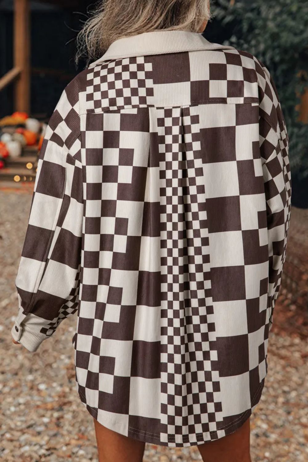 Ariadna® | Checked button-down jacket with pockets and long sleeves