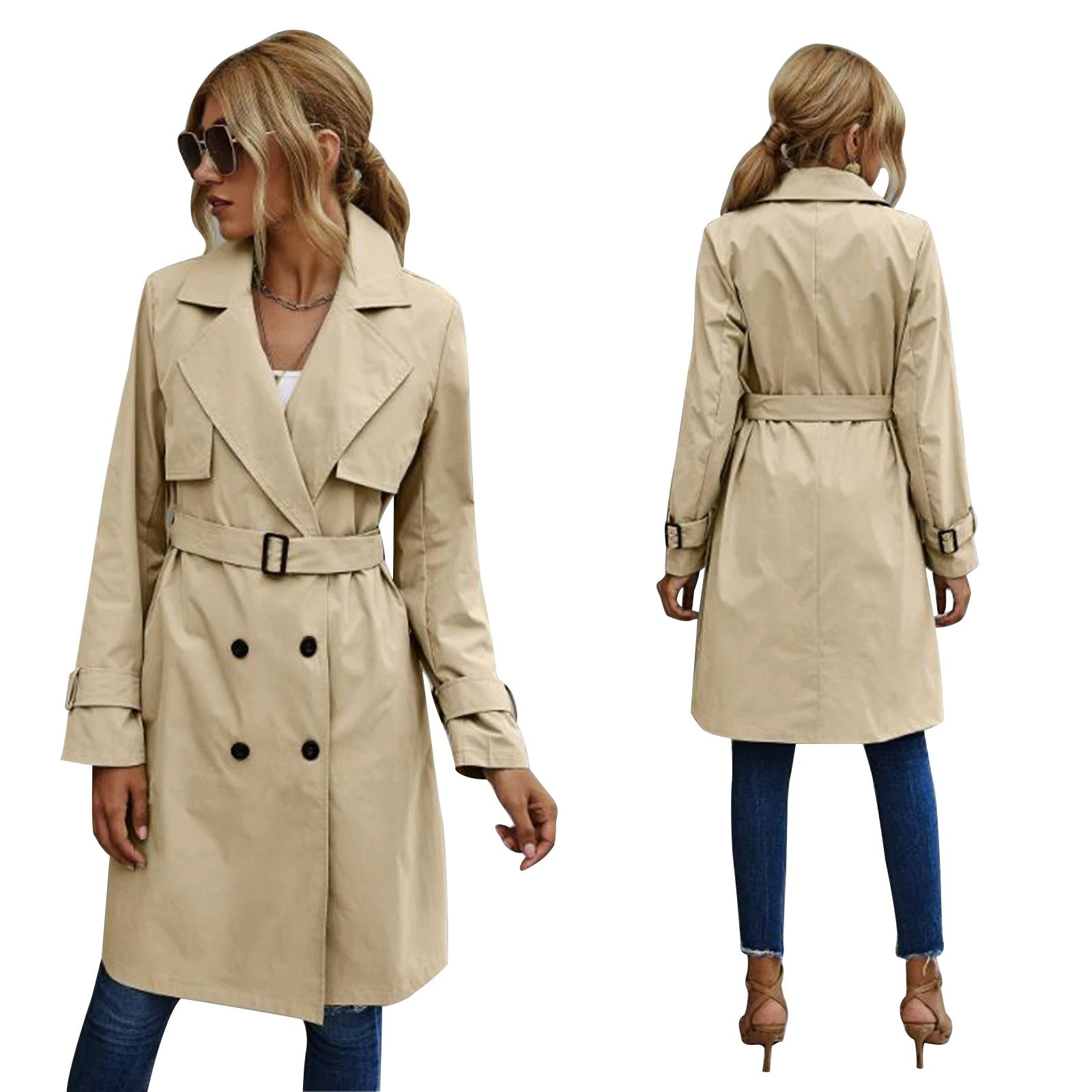 Mandy | Women's Double-Breasted Trench Coat