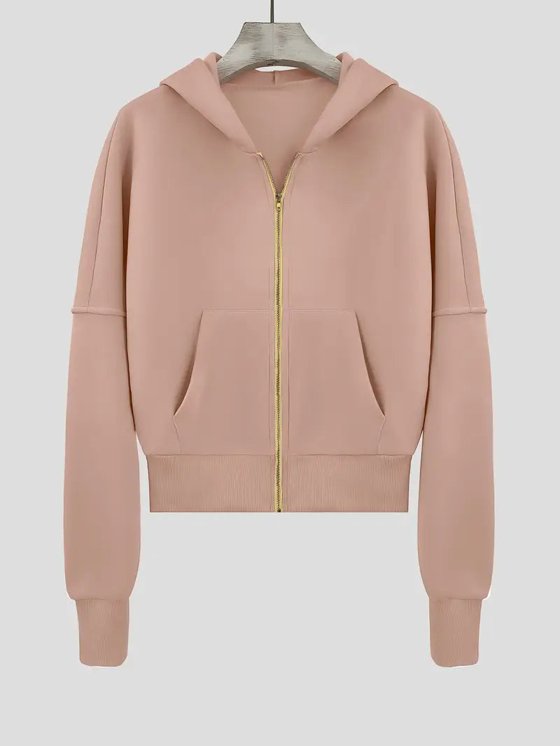 Carmela® | Short zip-up cotton hoodie