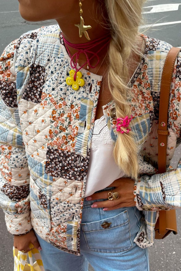 Camille® | Printed Cotton Jacket with Large Pockets