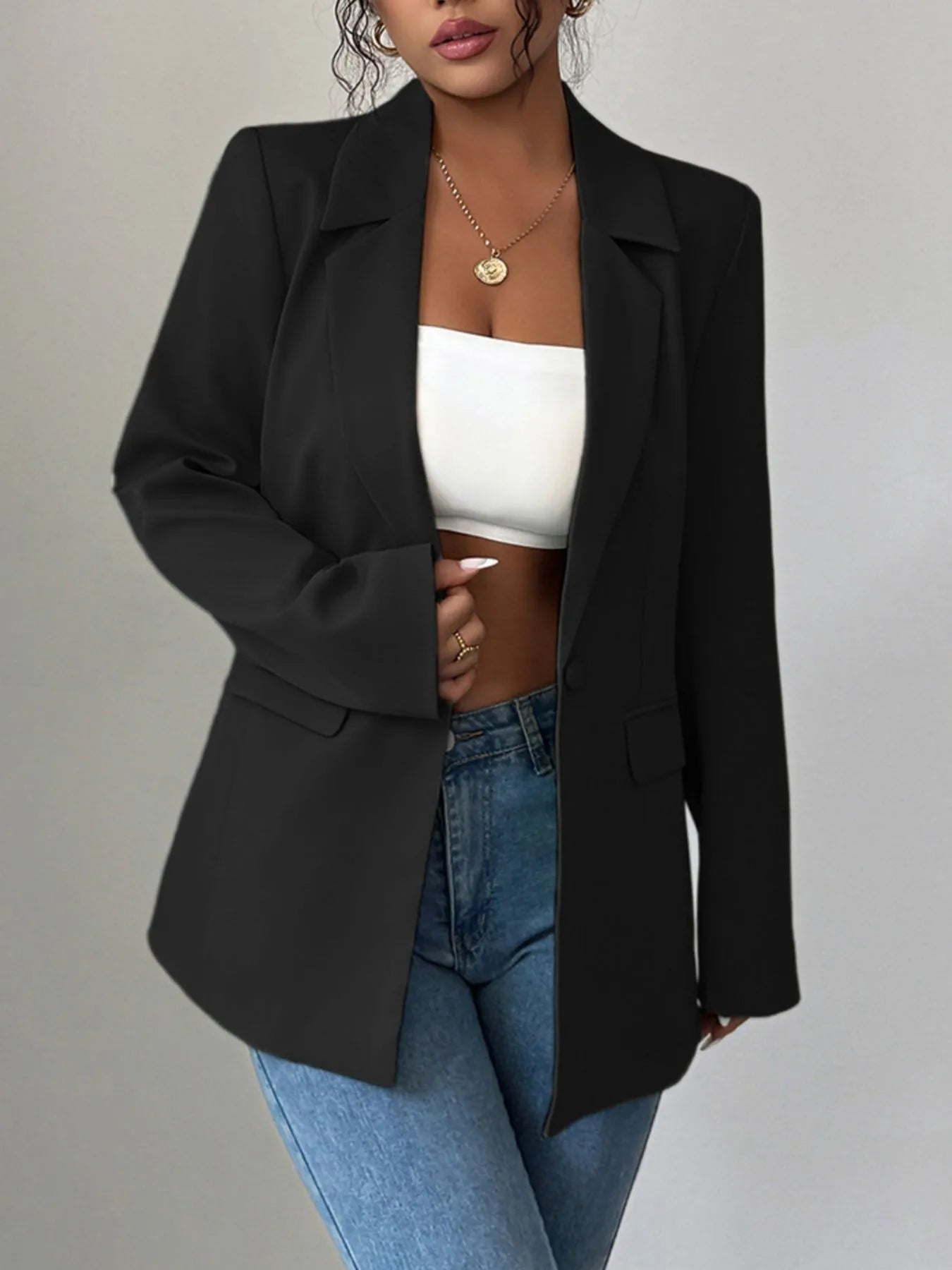 Debora® | Elegant Blazer With A Lapel Collar And One Button