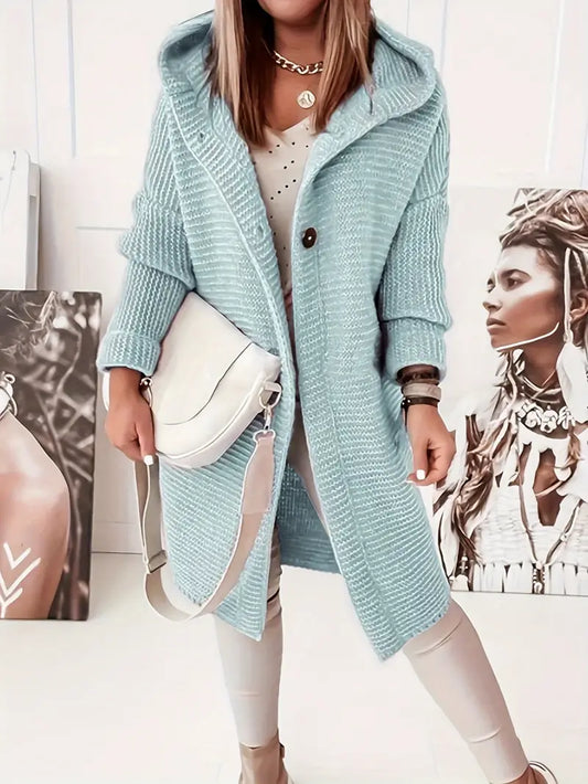Elisa® | Long knitted cardigan with hood