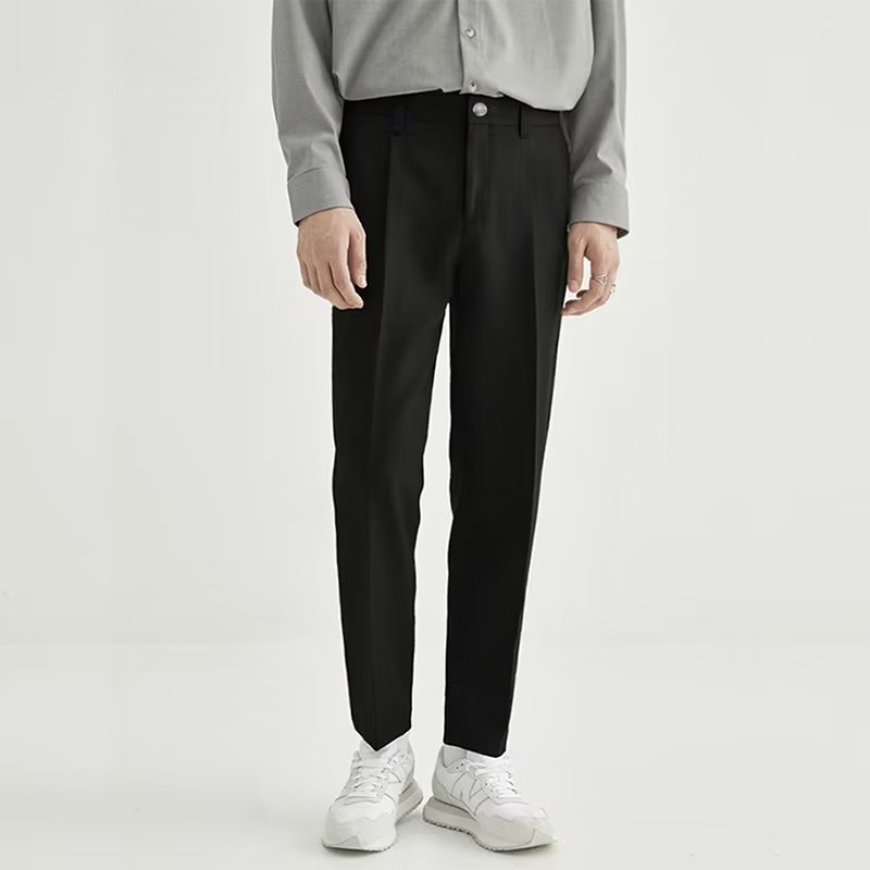Stan | Men's High-Waisted Pleated Cropped Pants