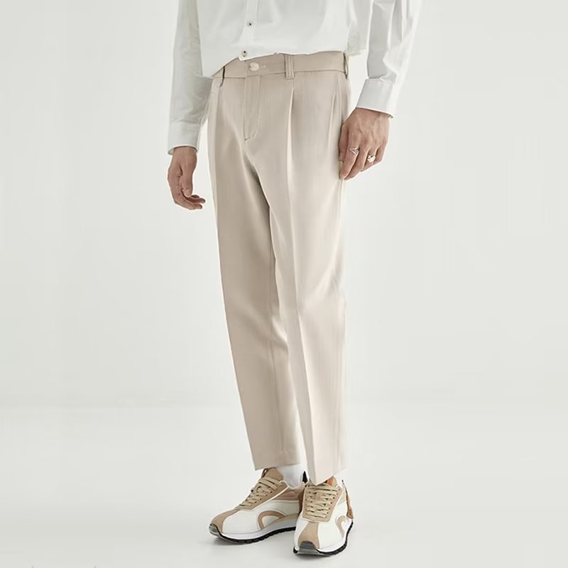 Stan | Men's High-Waisted Pleated Cropped Pants