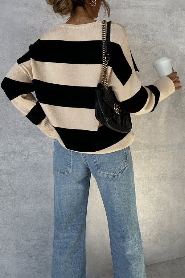 Anna® | Cream striped maxi sweater