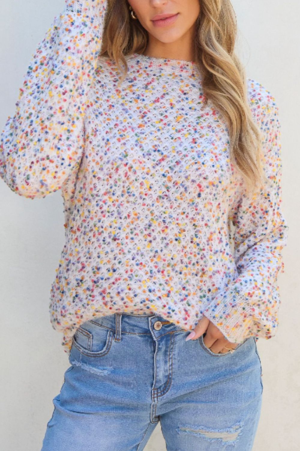 Bruna® | Confetti long sleeve crew neck sweater