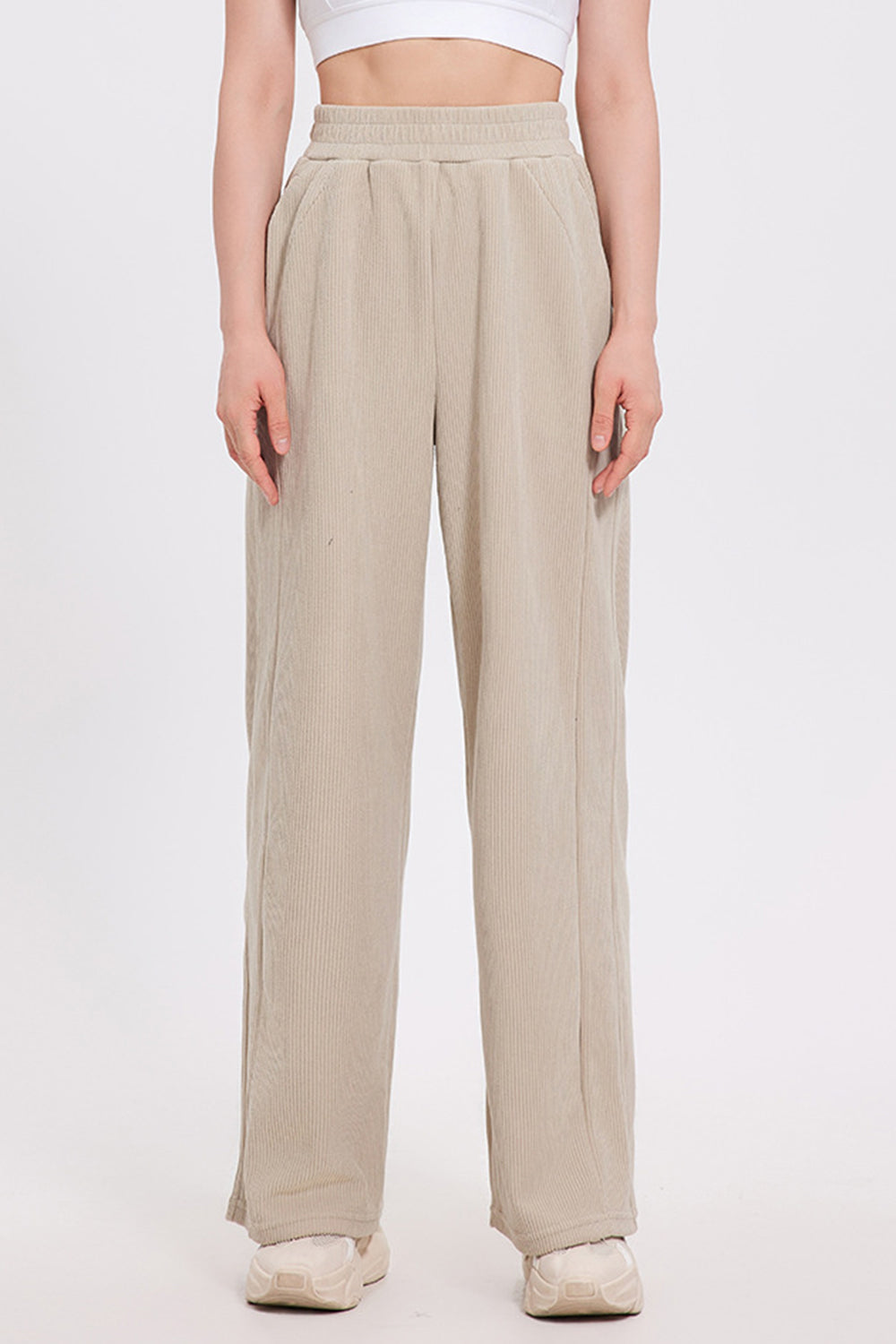Brianna® | Basic Bae trousers with wide legs and elastic waistband