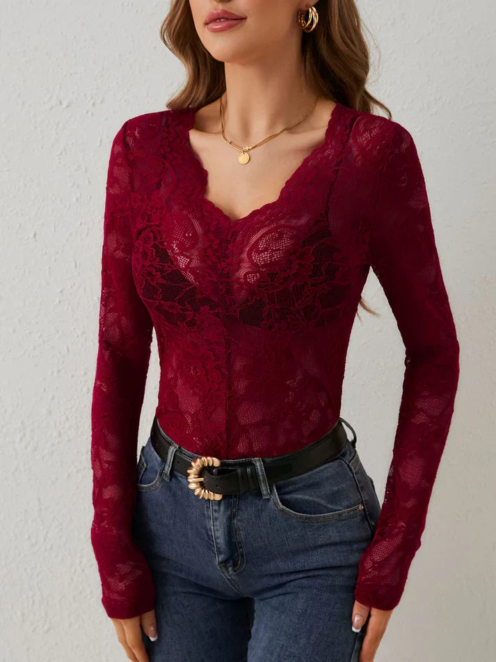 Buckey® | Long Sleeve Top With V-Neck And Lace