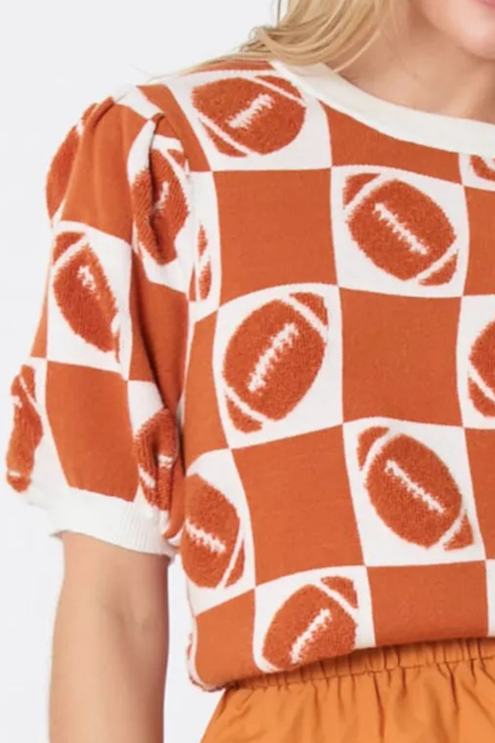Annika® | Football sweater with a crew neck and short sleeves