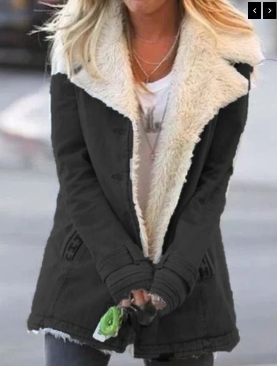 Antonella® | Long Sleeve Solid Color Lapel Outerwear