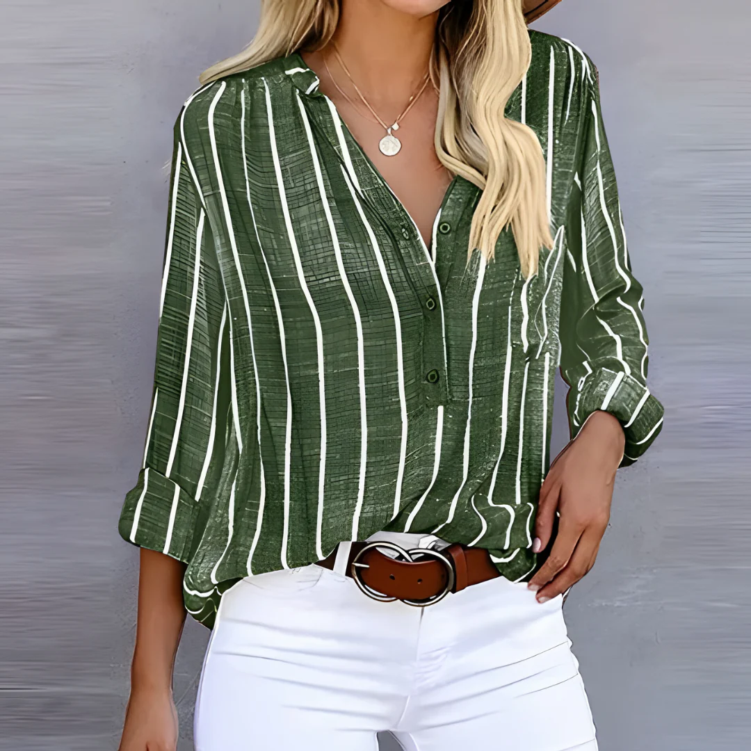Brovarnik® | Women'S Long-Sleeved Blouse, Striped Shirt