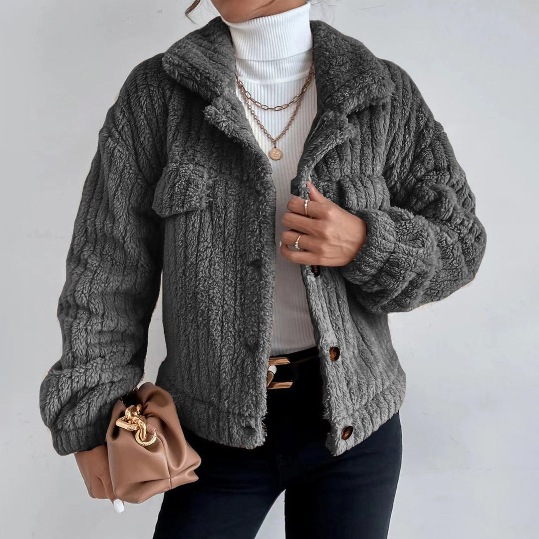 Women’s Teddy Coat – Faux Shearling – Oversized Fit – Button Front – Casual Warm Layer