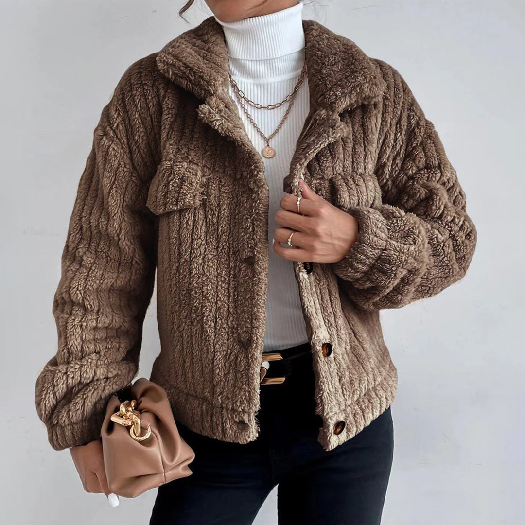 Women’s Teddy Coat – Faux Shearling – Oversized Fit – Button Front – Casual Warm Layer
