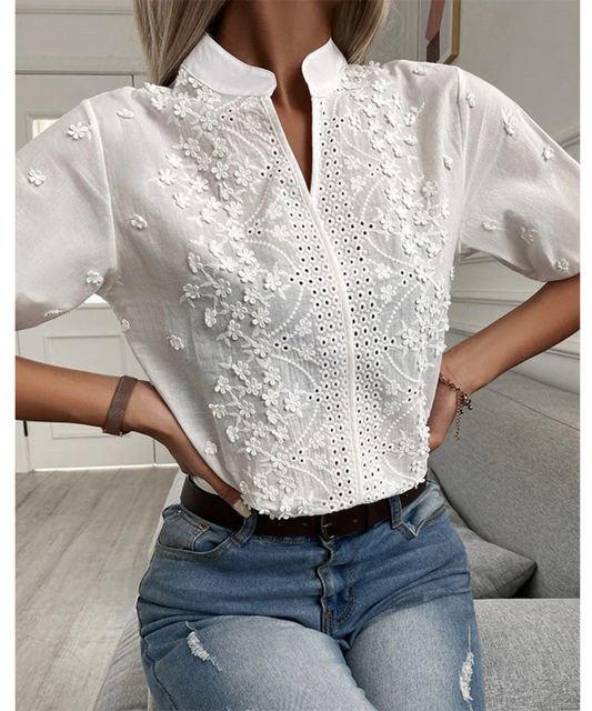 Brousseau® | Women'S White Short Sleeve Blouse Tops