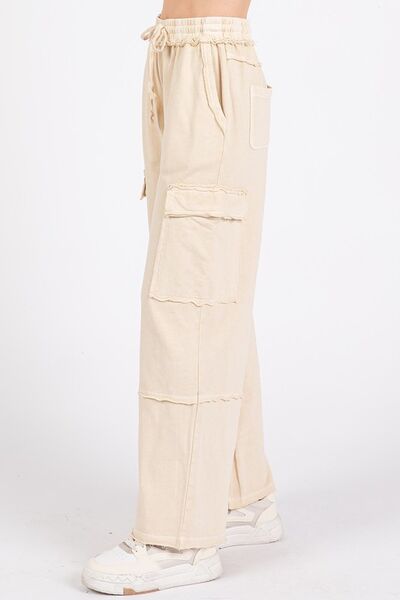 Catalina® | Wide-leg cargo pants with an elastic waistband