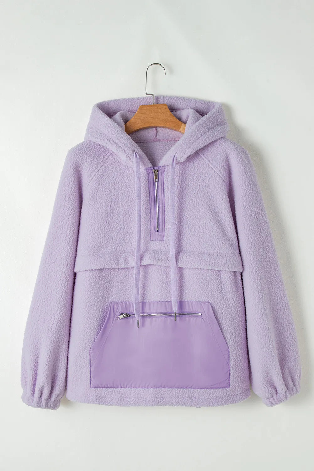Dominique® | Long sleeve hoodie with drawstring and half zip