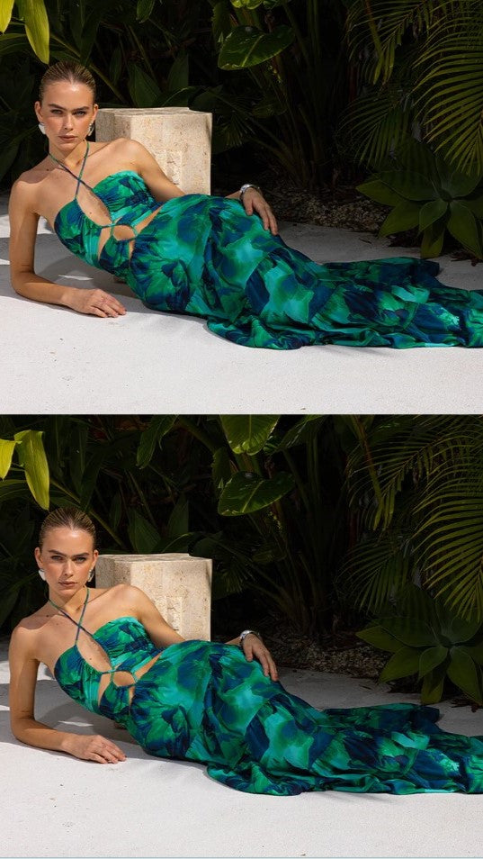 Calypso® | Halter maxi dress