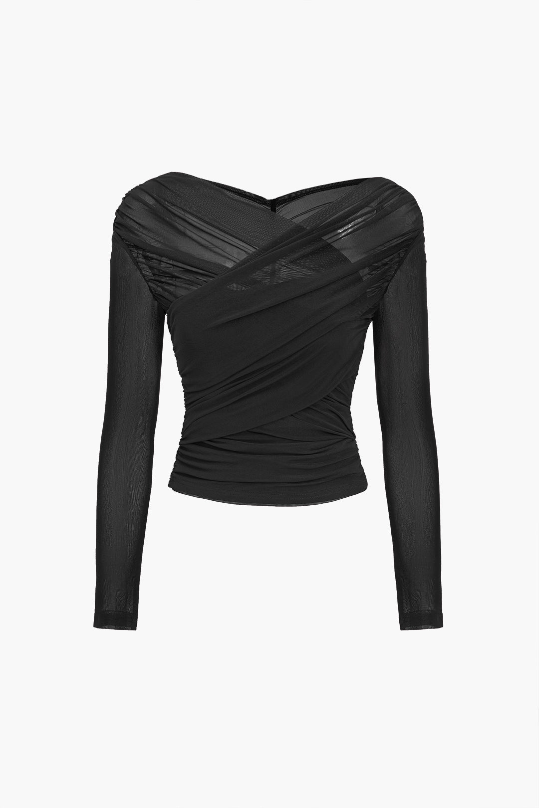 Fern | Women's Ruched Mesh Long Sleeve Top