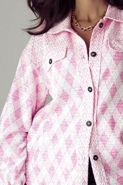 Bella® | Structured flap pocket jacket with geometric print