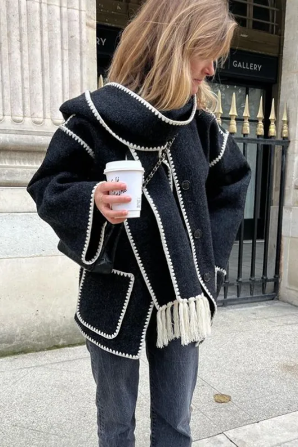 Bianca® | Scarf-Neckline Felt Woolen Coat