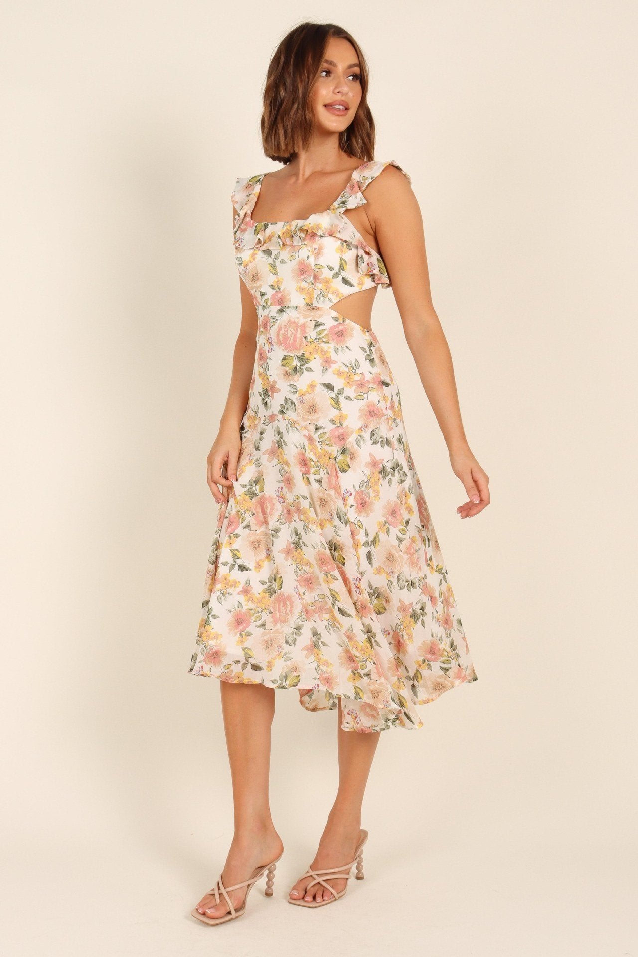 Begoña® | Phased midi dress with knotted ruffles