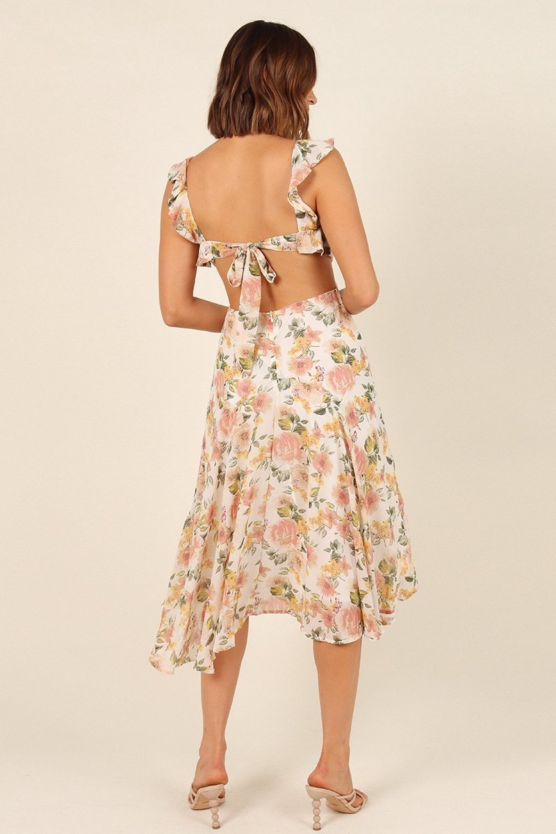 Begoña® | Phased midi dress with knotted ruffles