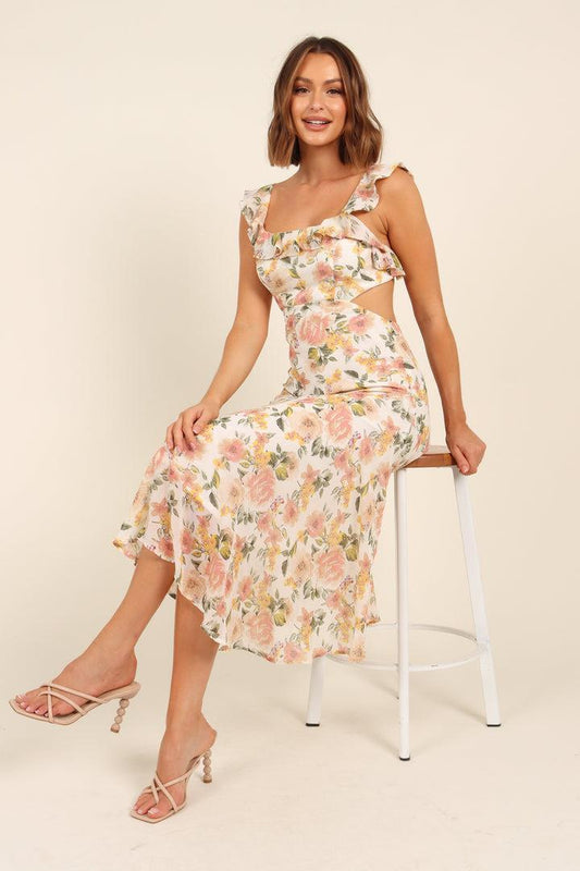 Begoña® | Phased midi dress with knotted ruffles