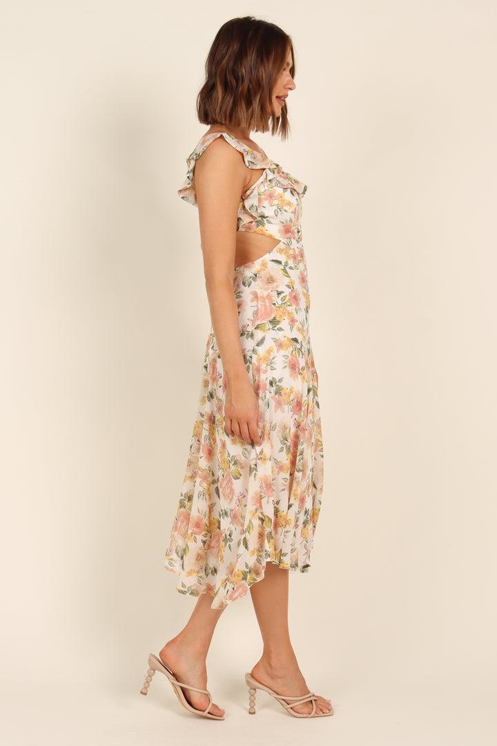 Begoña® | Phased midi dress with knotted ruffles