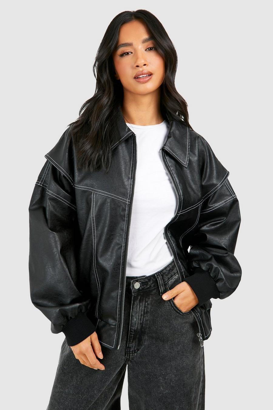 Elena® | Trendy leather bomber jacket