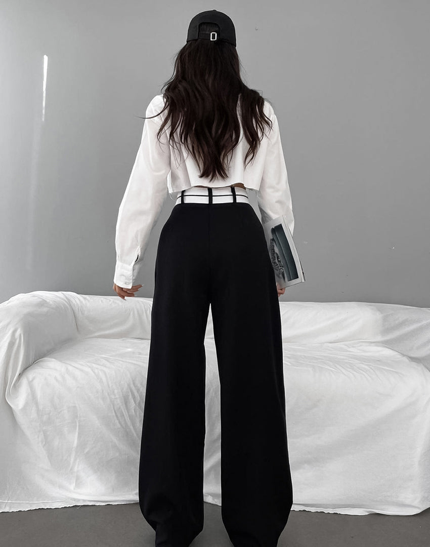 Dolores® | Wide trousers with an asymmetric waist belt