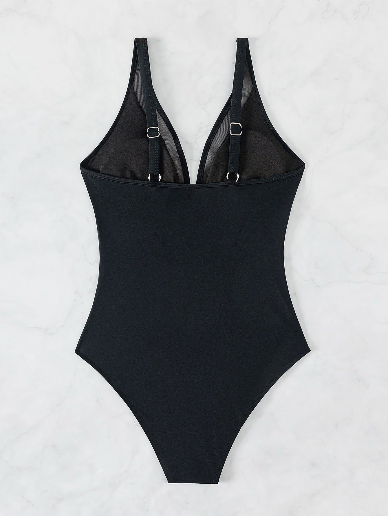 Calypso® | V-neck swimsuit with adjustable straps and sheer details