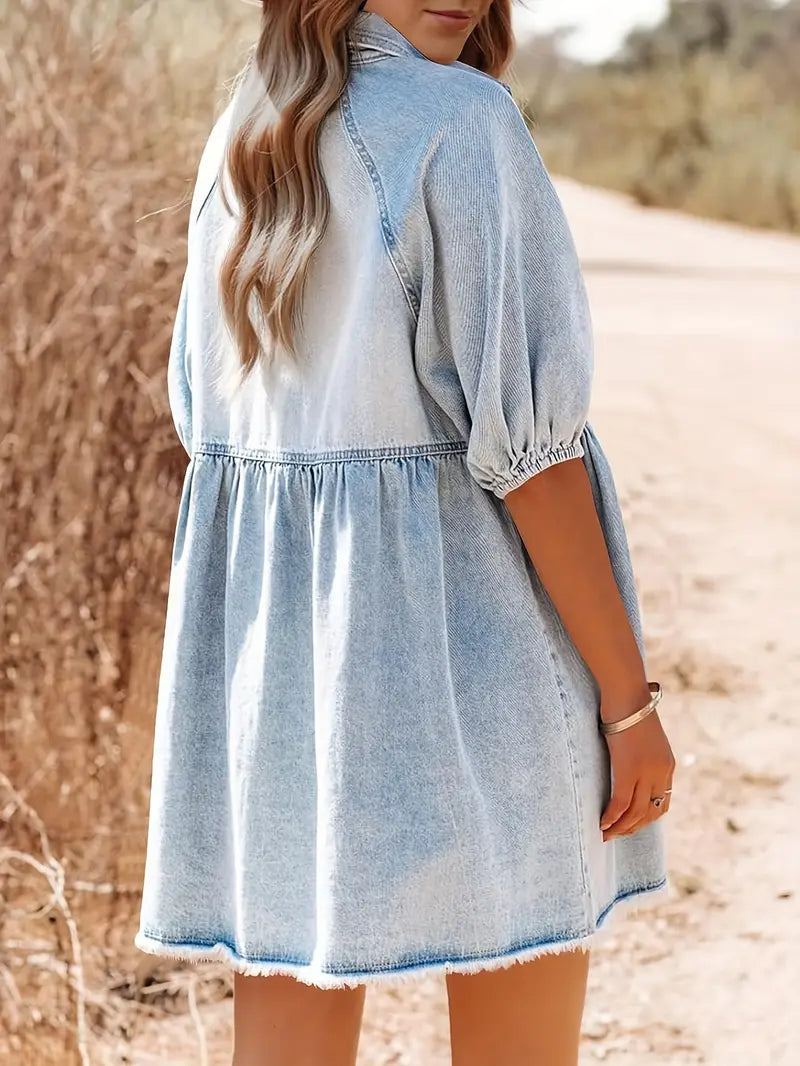 Eira® | Cotton denim mini dress