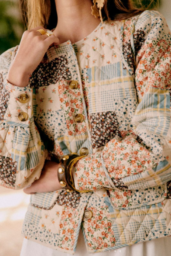 Camille® | Printed Cotton Jacket with Large Pockets