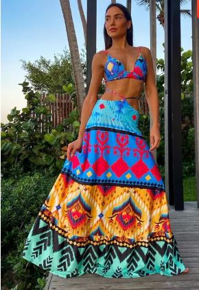 Brandon® | Seductive Open Waist Bra And Skirt Set For The Beach