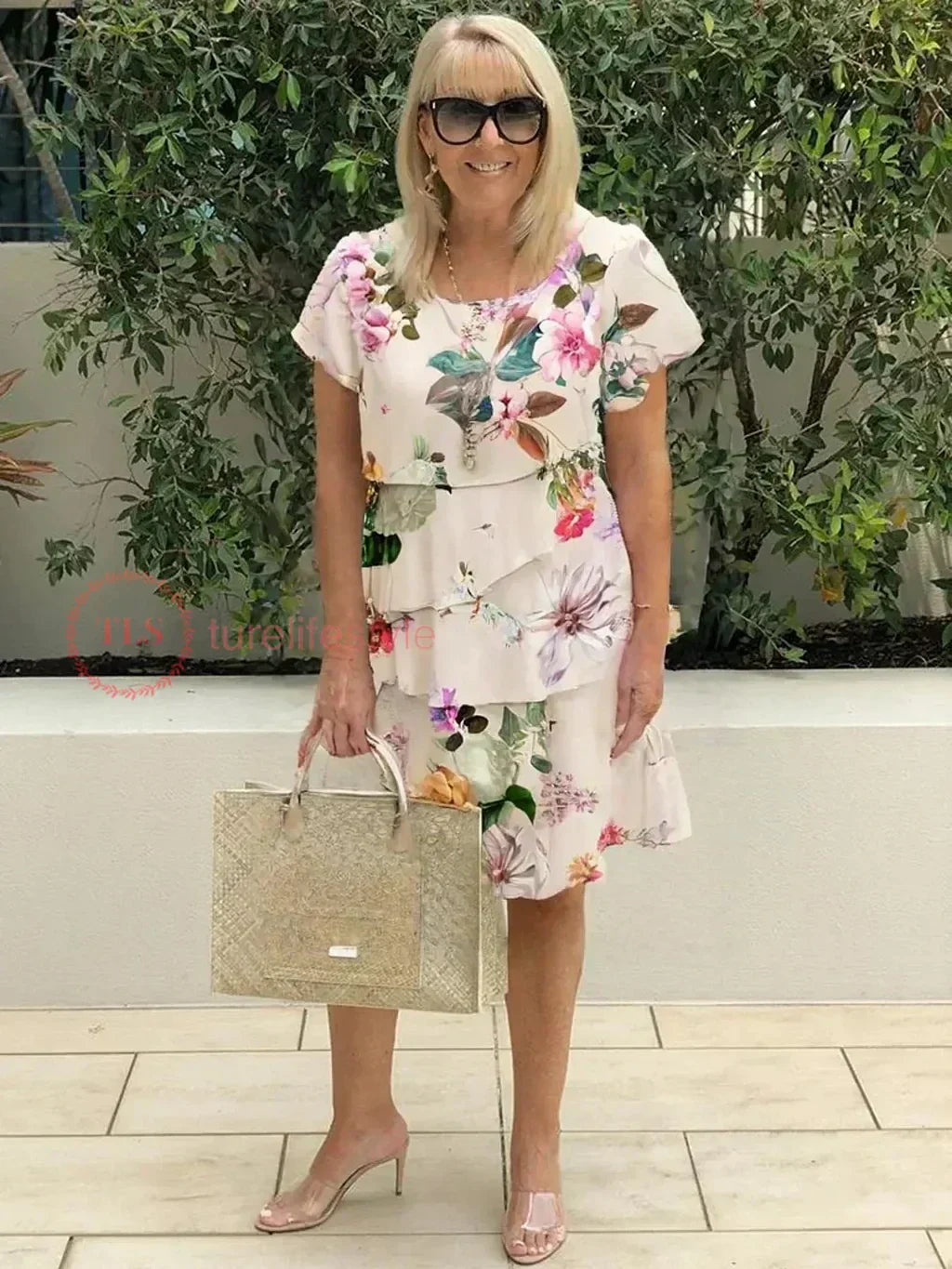 Brenda® | Pleated Floral Ruched Dress