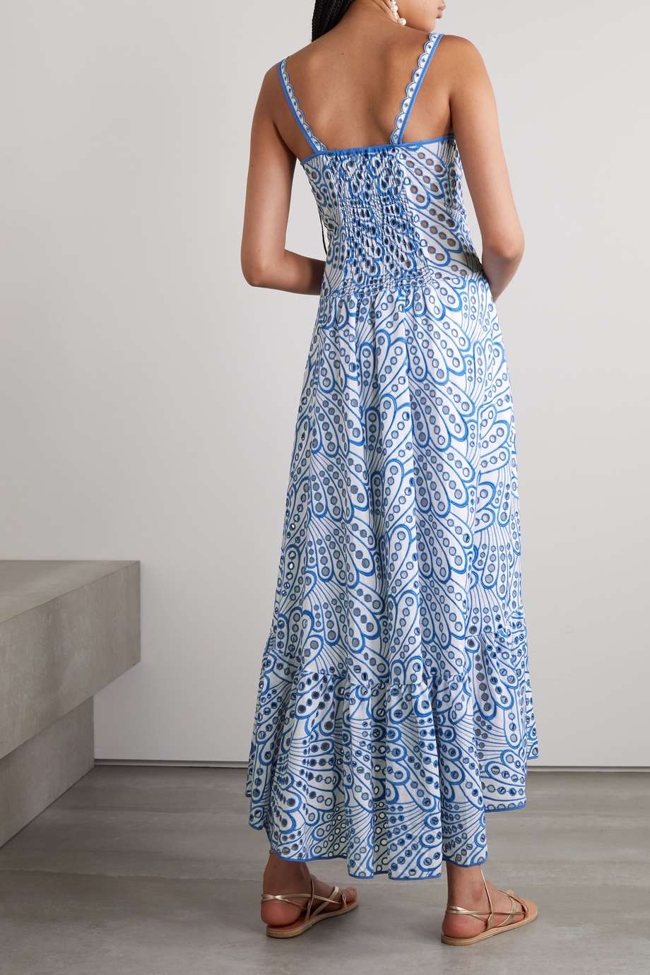Belinda® | Embroidered Lace Midi Bustier Dress