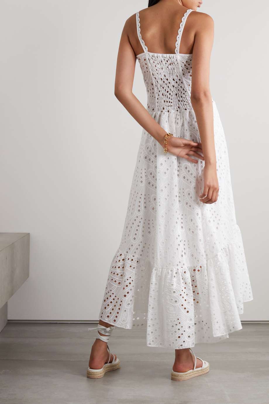 Belinda® | Embroidered Lace Midi Bustier Dress