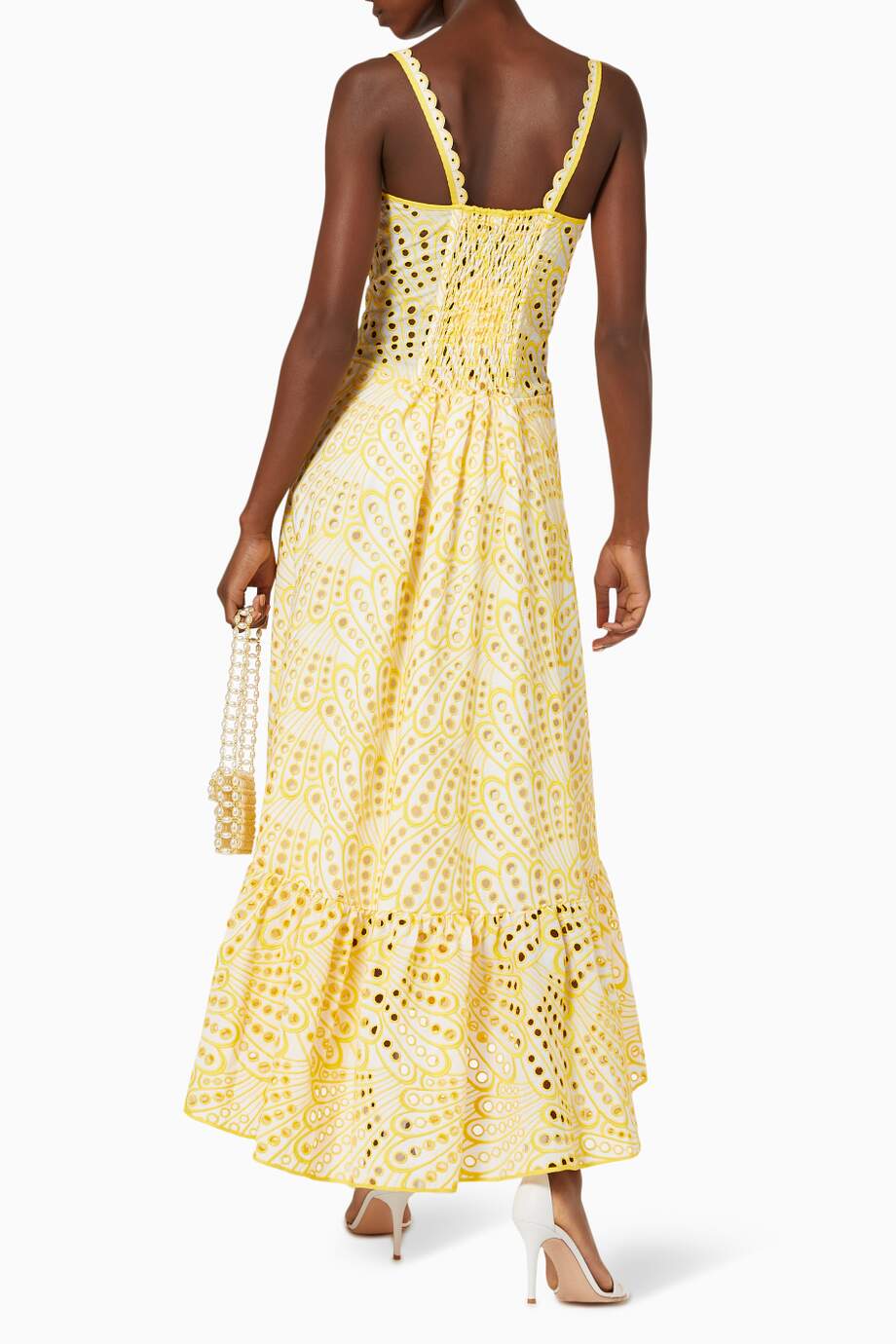 Belinda® | Embroidered Lace Midi Bustier Dress