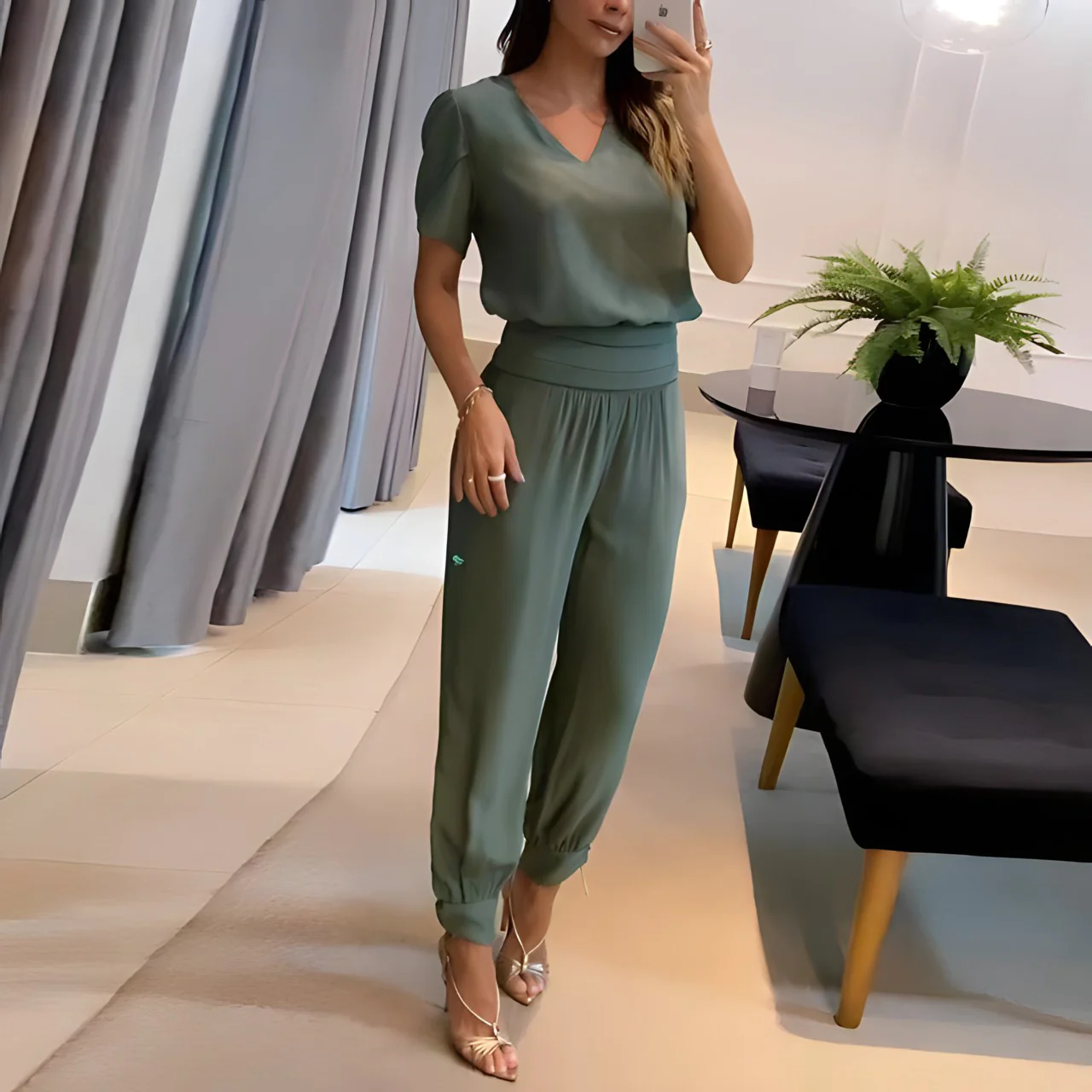 Brenda® | Elegant blouse and trousers set