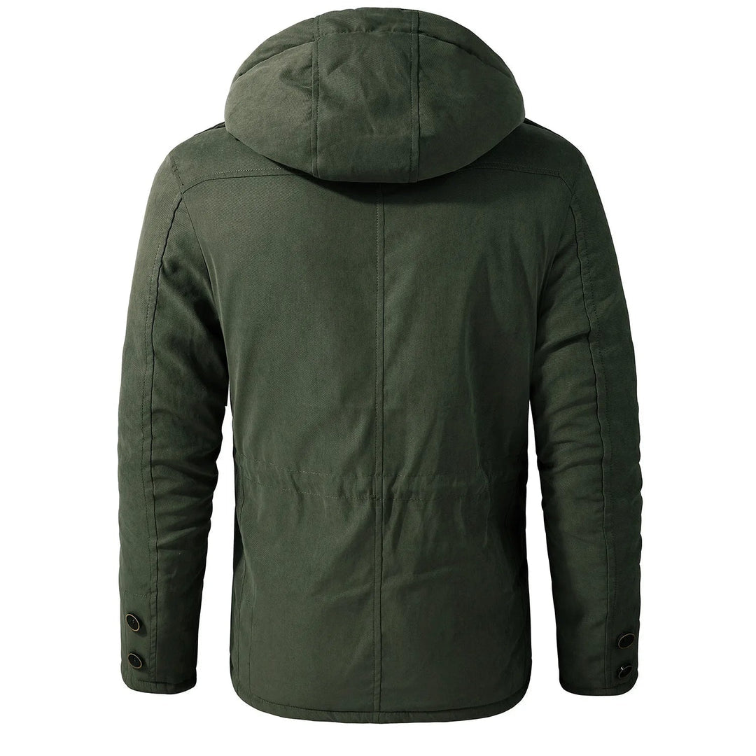 Men’s Utility Jacket – Weather-Resistant – Hooded – Multi-Pocket – Windproof Outerwear