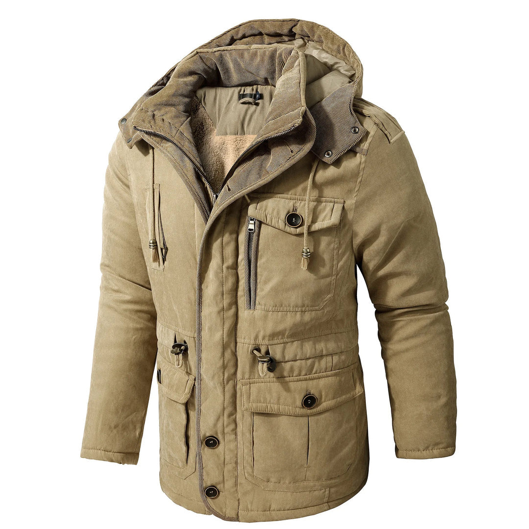 Men’s Utility Jacket – Weather-Resistant – Hooded – Multi-Pocket – Windproof Outerwear