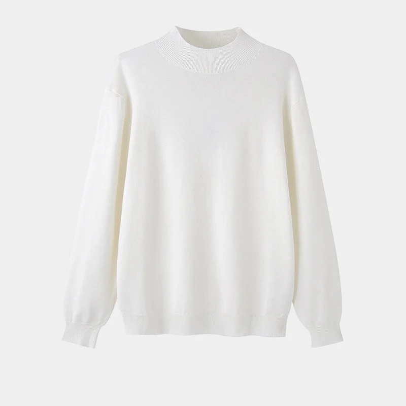 Men’s Knitted Top – Slim Fit – Mock Neck – Soft Cotton – Long Sleeve Minimalist