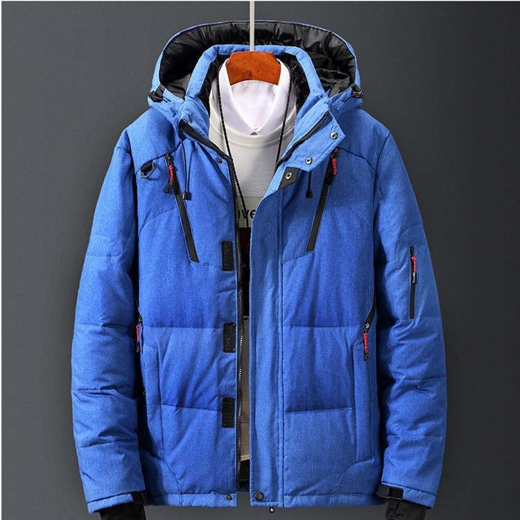 Men’s Puffer Jacket – Water-Repellent Finish – Adjustable Hood – Zipped Pockets